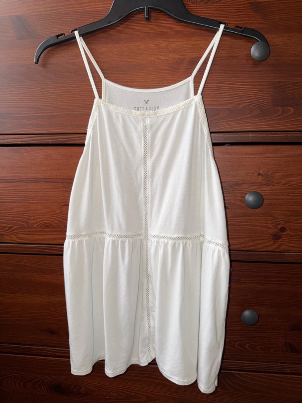 American Eagle Outfitters White Lace-Trim Tank Top - Picture 2 of 5